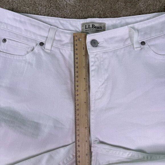 LL Bean Favorite Fit Cropped Capri Pants Womens Size 14 Petite White 35x19 E729 - Picture 10 of 13